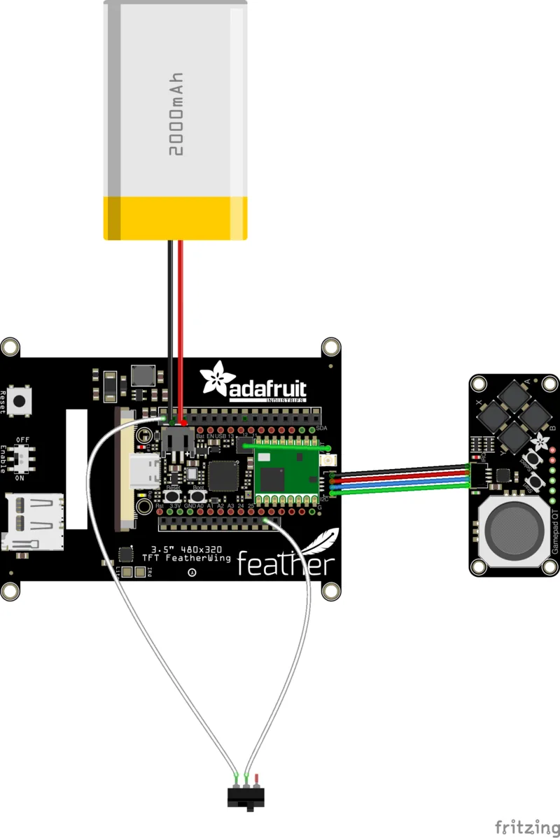 Diagrama de conexiones del control inalámbrico, con el cable de antena soldado al pin ANT