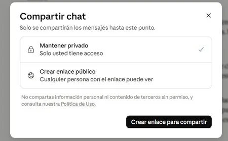Compartir chat Anthropic