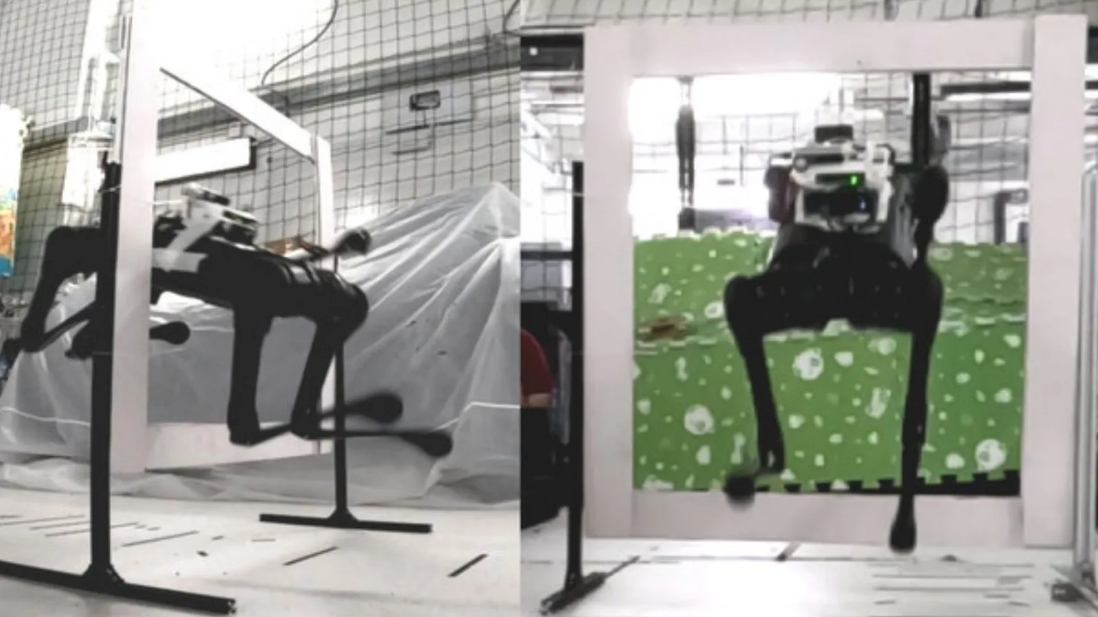 Los robots con patas requieren habilidades de locomoción muy agresivas y percepción cuando saltan por un espacio estrecho comparable al tamaño de su cuerpo