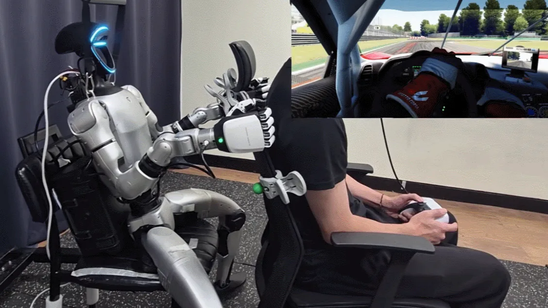 Unitree G1 mueve la silla del jugador en un simulador VR