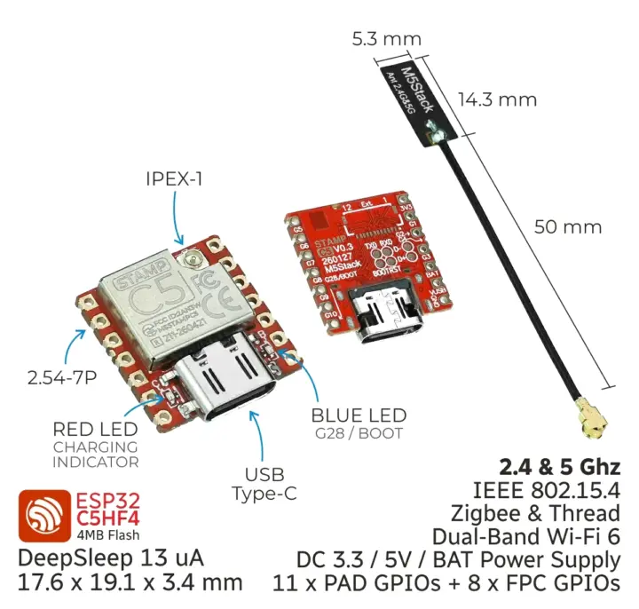 Especificaciones del M5Stamp-C5