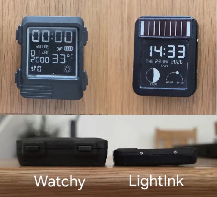 Comparación entre Watchy y LightInk
