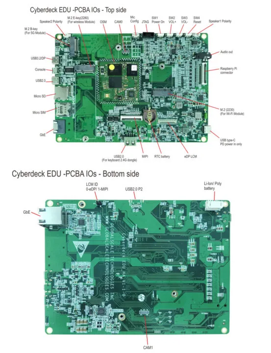 Edición hacker del Case8, cara superior e inferior