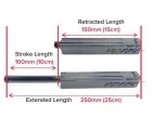 Fig. 5 Ejemplo de actuador lineal de 100 mm usado para elevar la placa de recolección de residuos