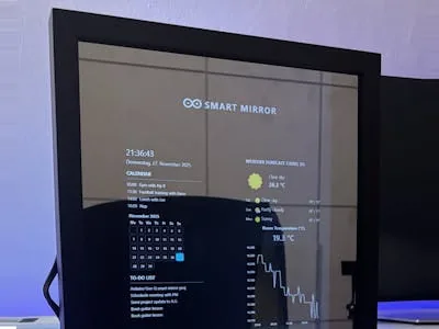 Espejo inteligente con Arduino UNO Q: dashboard y visión IA